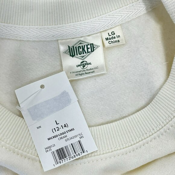 WICKED Womens Glittering Stars Sweatshirt Large Cream - Picture 8 of 12